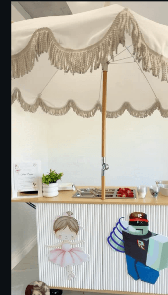 Custom birthday crepe cart with ballerina theme