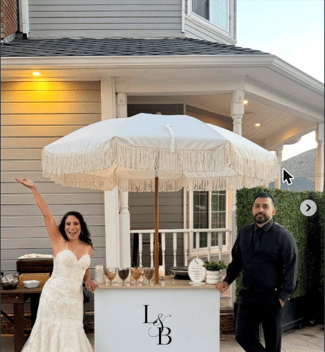 Crepe Lamour wedding crepe cart catering setup